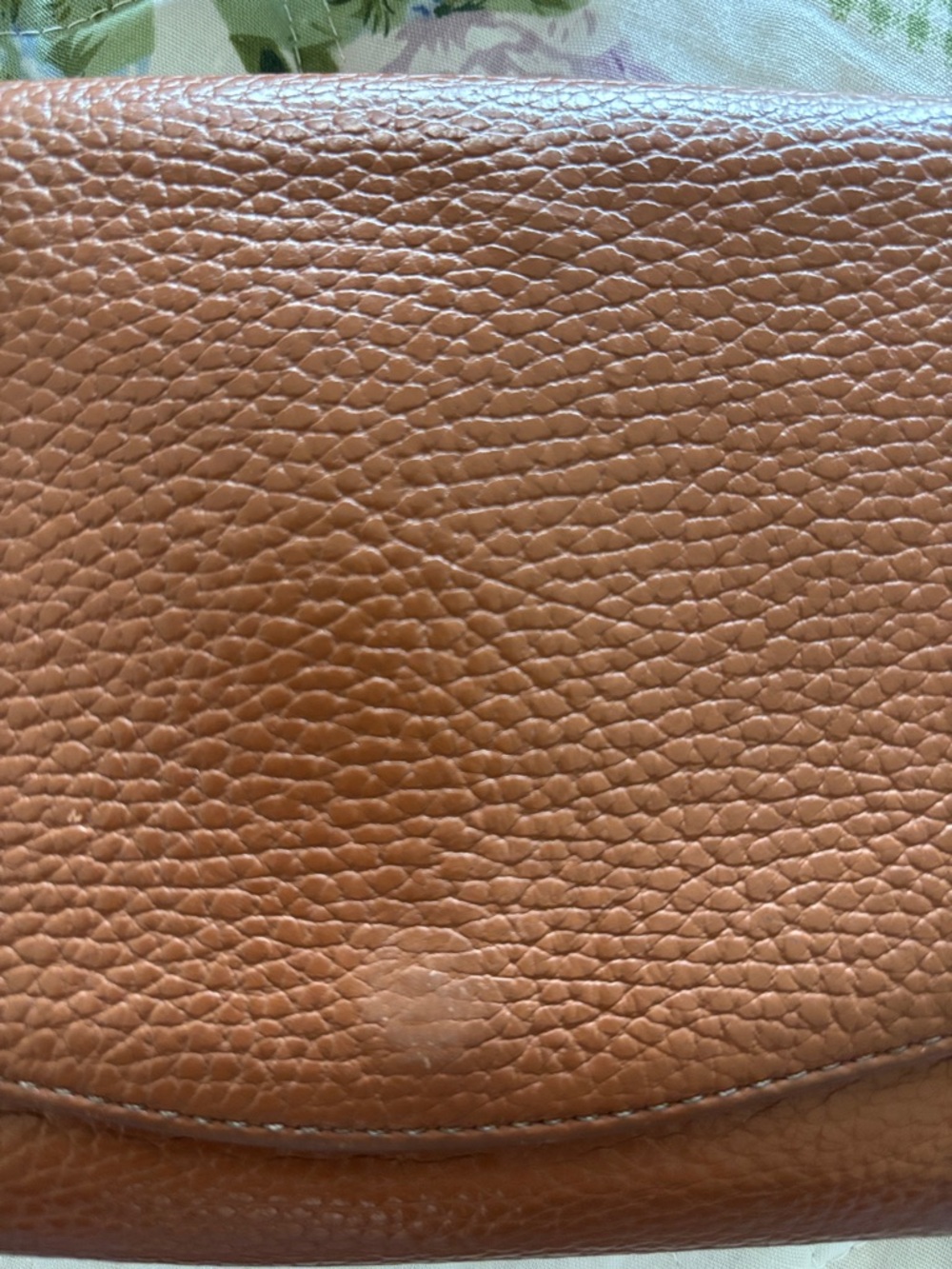 Cuyana Pebbled Leather Crossbody Wallet in Caramel Brown with Gold Hardware - Picture 4 of 16